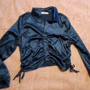 womens cropped blouse perfect for holiday party